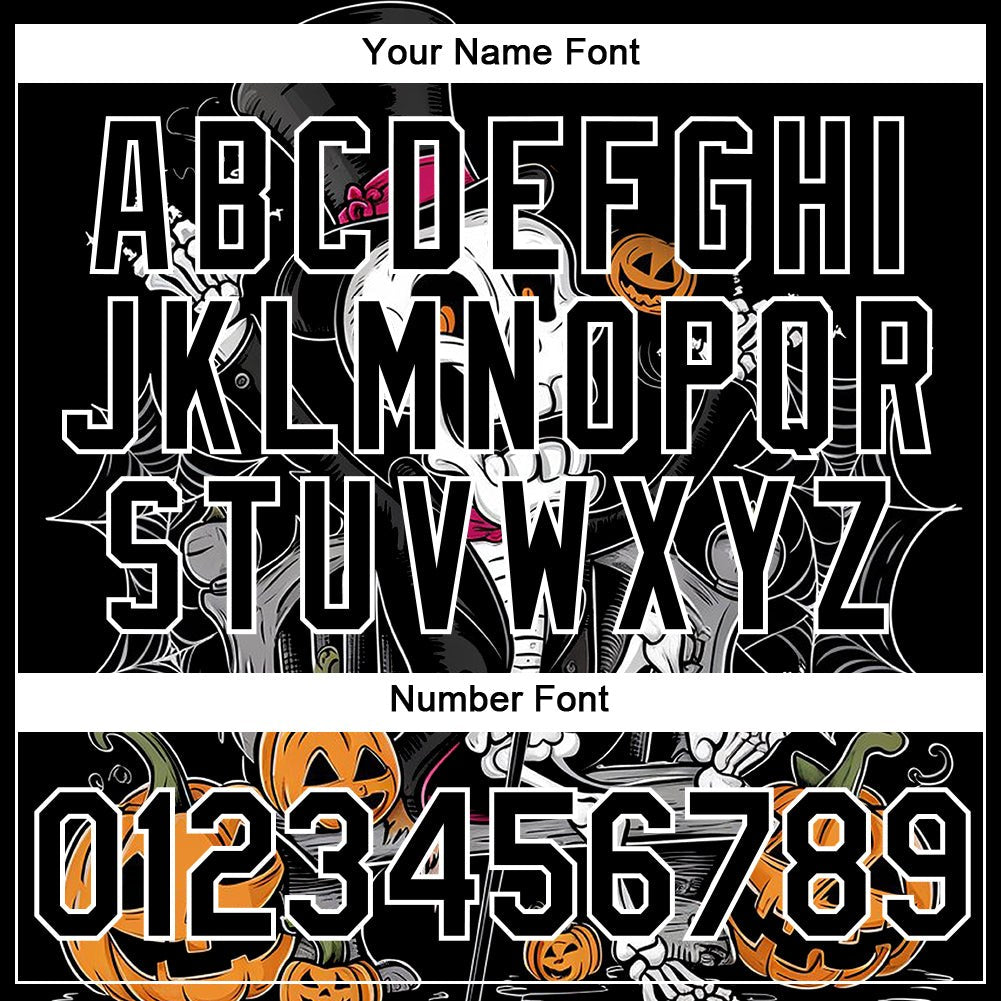 Custom Black White 3D Halloween Performance T-Shirt photo 3