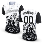 Custom White Black 3D Halloween Performance T-Shirt