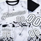 Custom White Black 3D Halloween Performance T-Shirt detail