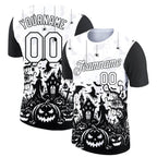 Custom White Black 3D Halloween Performance T-Shirt photo 1