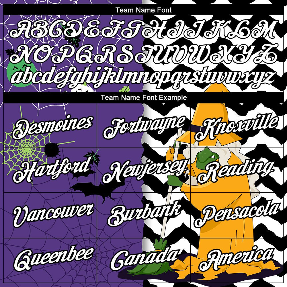 Custom Purple White-Black 3D Halloween Performance T-Shirt photo 2