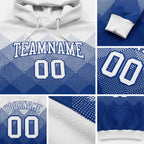 Custom Stitched White Royal 3D Pattern Design Gradient Square Shape Sports Pullover Sweatshirt Hoodie detail