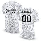 Custom Camo Black-White 3D Arctic Camouflage Performance T-Shirt