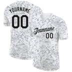 Custom Camo Black-White 3D Arctic Camouflage Performance T-Shirt photo 1