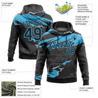 Custom Stitched Black Sky Blue 3D Pattern Design Torn Paper Style Sports Pullover Sweatshirt Hoodie photo 2