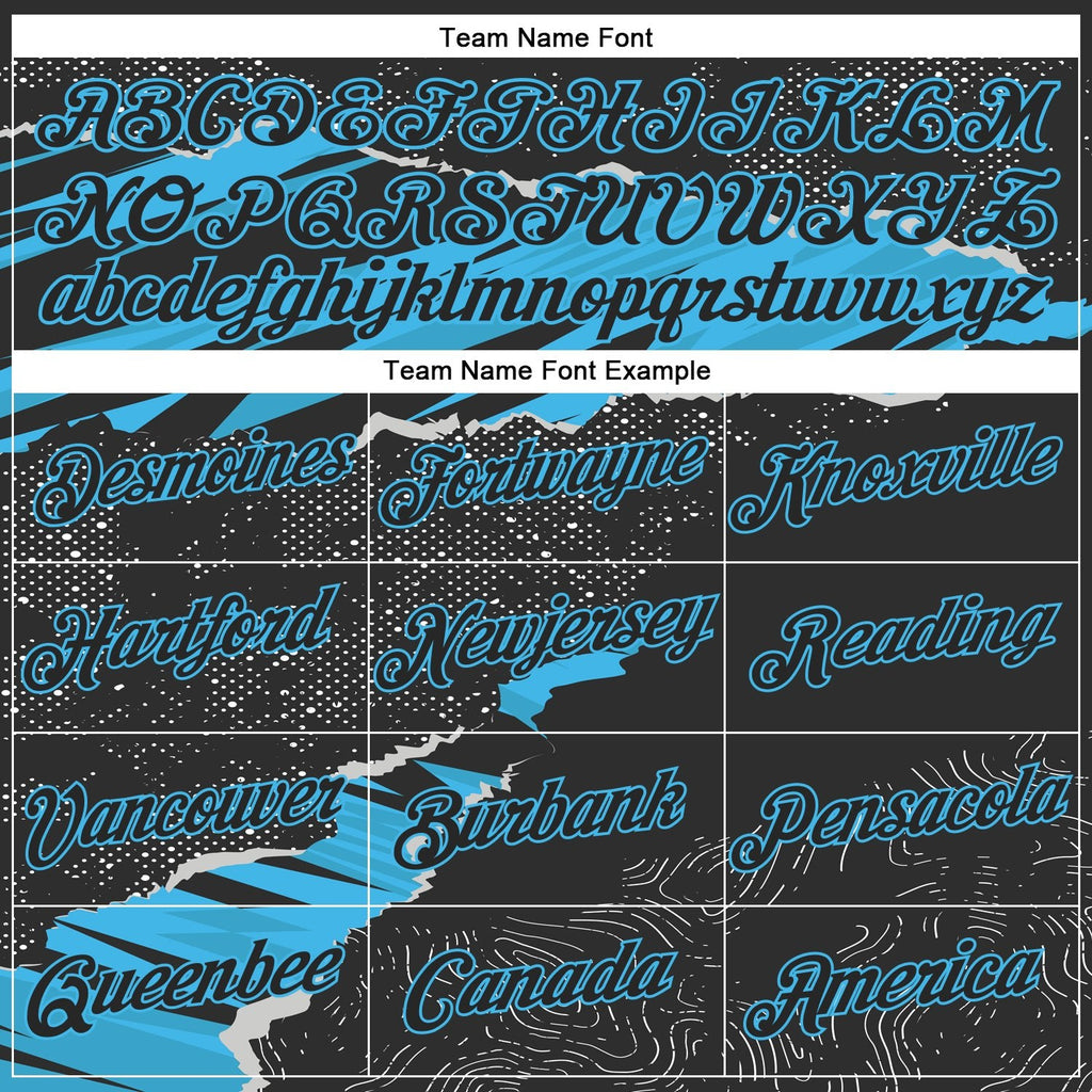 Custom Stitched Black Sky Blue 3D Pattern Design Torn Paper Style Sports Pullover Sweatshirt Hoodie photo 3
