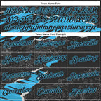 Custom Stitched Black Sky Blue 3D Pattern Design Torn Paper Style Sports Pullover Sweatshirt Hoodie photo 3