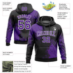 Custom Stitched Black Purple-White 3D Pattern Design Abstract Brush Stroke Sports Pullover Sweatshirt Hoodie photo 2