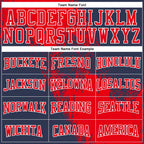 Custom Stitched Navy Fire Red-White 3D Pattern Design Abstract Brush Stroke Sports Pullover Sweatshirt Hoodie photo 3