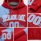 Custom Stitched Red Light Blue-White 3D Pattern Design Abstract Brush Stroke Sports Pullover Sweatshirt Hoodie detail
