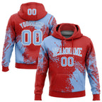 Custom Stitched Red Light Blue-White 3D Pattern Design Abstract Brush Stroke Sports Pullover Sweatshirt Hoodie photo 1