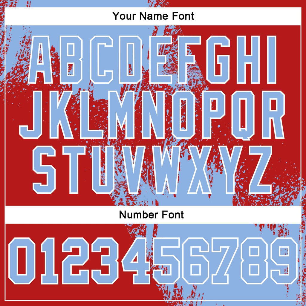 Custom Stitched Red Light Blue-White 3D Pattern Design Abstract Brush Stroke Sports Pullover Sweatshirt Hoodie photo 4