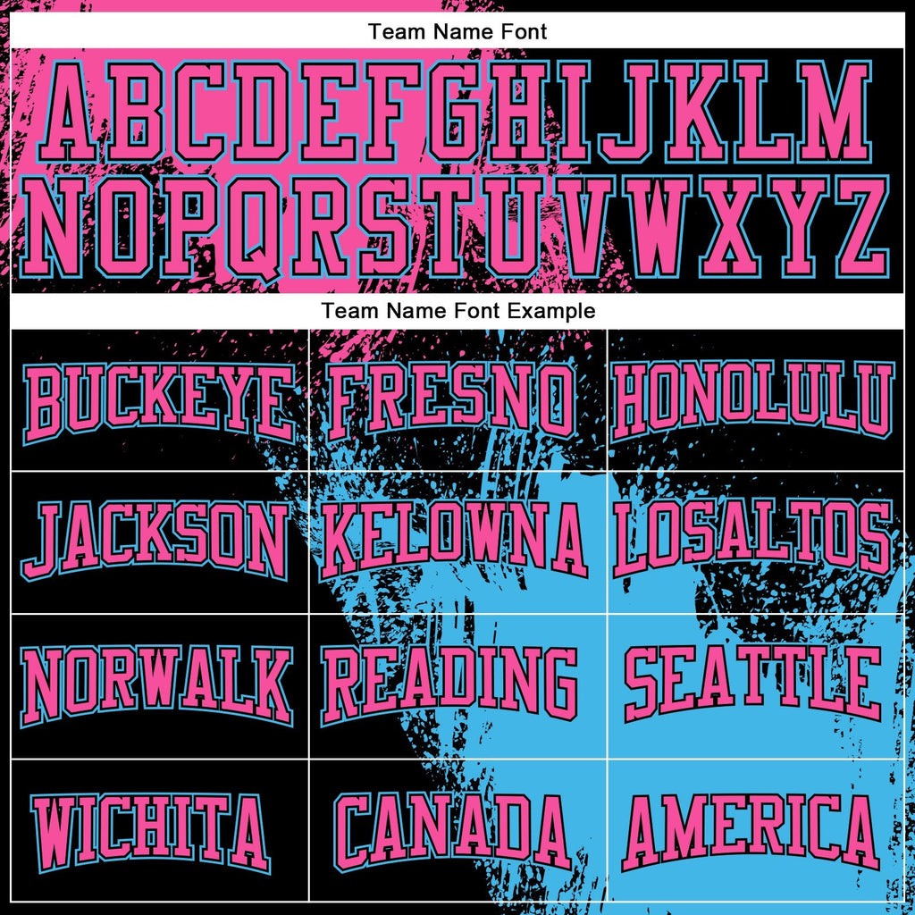 Custom Stitched Black Pink-Sky Blue 3D Pattern Design Abstract Brush Stroke Sports Pullover Sweatshirt Hoodie photo 3
