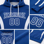 Custom Stitched Royal White 3D Pattern Design Color Blocking Stripe Sports Pullover Sweatshirt Hoodie detail