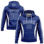 Custom Stitched Royal White 3D Pattern Design Color Blocking Stripe Sports Pullover Sweatshirt Hoodie photo 1