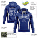 Custom Stitched Royal White 3D Pattern Design Color Blocking Stripe Sports Pullover Sweatshirt Hoodie photo 2