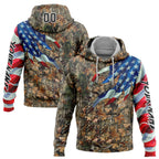 Custom Camo Black-White 3D American Flag Hunting Sports Pullover Sweatshirt Hoodie photo 1