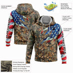 Custom Camo Black-White 3D American Flag Hunting Sports Pullover Sweatshirt Hoodie photo 2