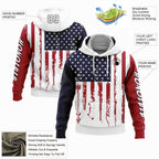 Custom Navy Red-Black 3D American Flag And Hunting Tools Sports Pullover Sweatshirt Hoodie photo 2