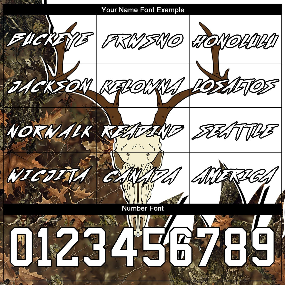 Custom White Black-Camo 3D Deer Skull Hunting Sports Pullover Sweatshirt Hoodie photo 2