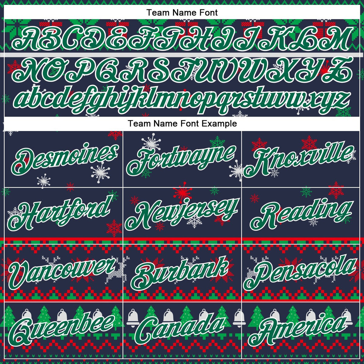 Custom Stitched Navy Kelly Green-White 3D Christmas Sports Pullover Sweatshirt Hoodie photo 2