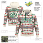 Custom Stitched Cream Red-White 3D Christmas Sports Pullover Sweatshirt Hoodie photo 2