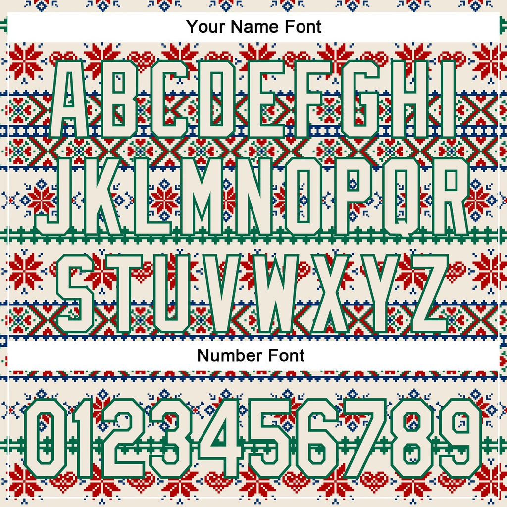 Custom Stitched Cream Red-White 3D Christmas Sports Pullover Sweatshirt Hoodie photo 4