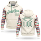 Custom Stitched Cream Red-White 3D Christmas Sports Pullover Sweatshirt Hoodie