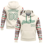 Custom Stitched Cream Red-White 3D Christmas Sports Pullover Sweatshirt Hoodie photo 1