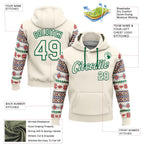 Custom Stitched Cream Red-White 3D Christmas Sports Pullover Sweatshirt Hoodie photo 2