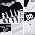 Custom Black White 3D Chess International Chess Day Sports Pullover Sweatshirt Hoodie detail