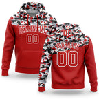Custom Stitched Camo Red Black-Gray 3D Sports Pullover Sweatshirt Salute To Service Hoodie
