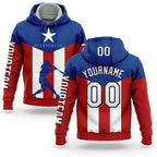 Custom Red Royal-Black 3D Puerto Rico Puerto Rican Flag Sports Pullover Sweatshirt Hoodie