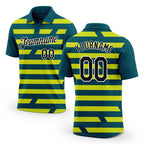 Custom Midnight Green Black-Neon Yellow 3D Esports Performance T-Shirt