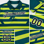 Custom Midnight Green Black-Neon Yellow 3D Esports Performance T-Shirt detail