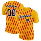 Custom Gold Navy-Fire Red 3D Esports Performance T-Shirt photo 1