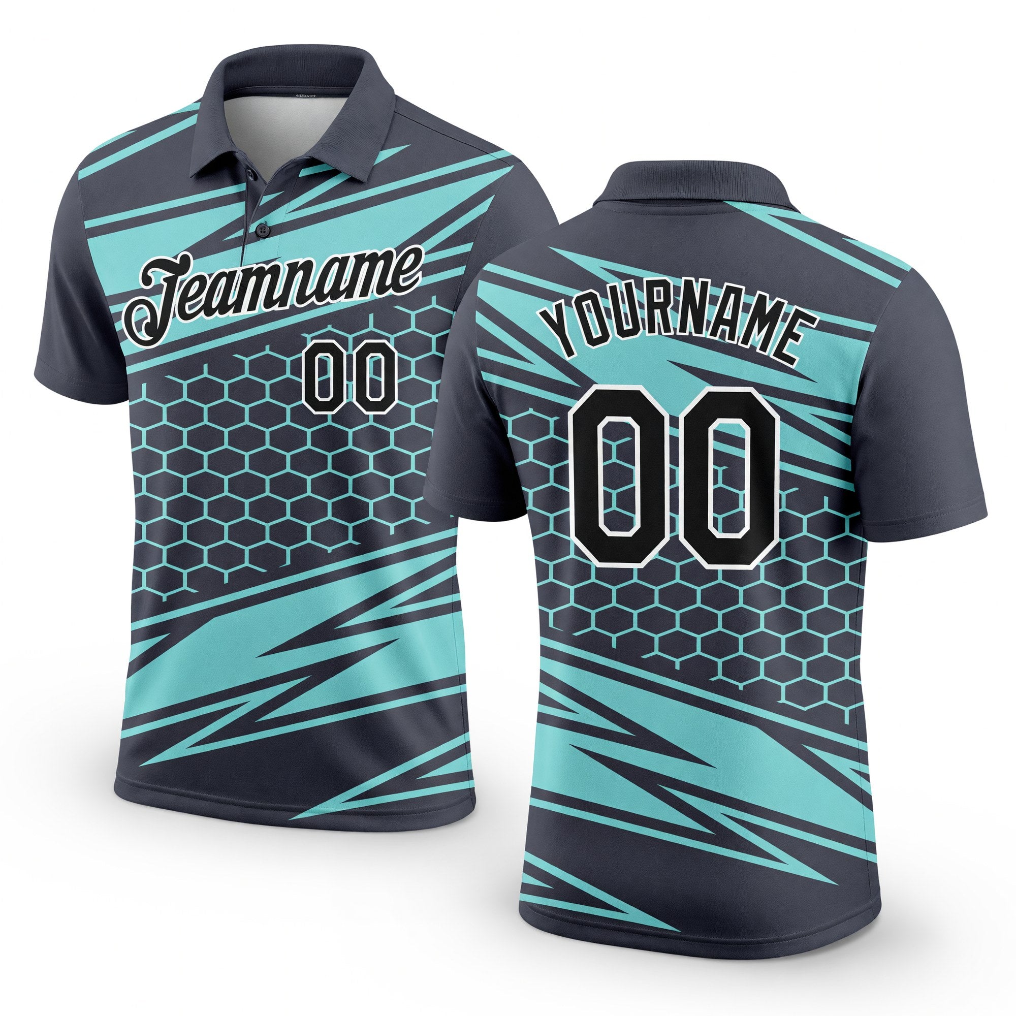 Custom Steel Gray Black-Ice Blue 3D Esports Performance T-Shirt