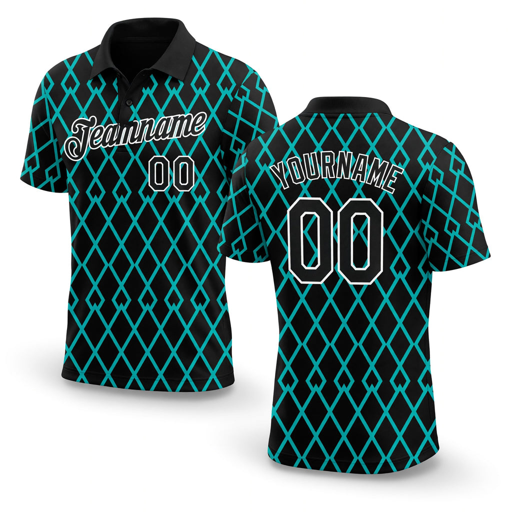 Custom Black Aqua-White 3D Esports Performance T-Shirt