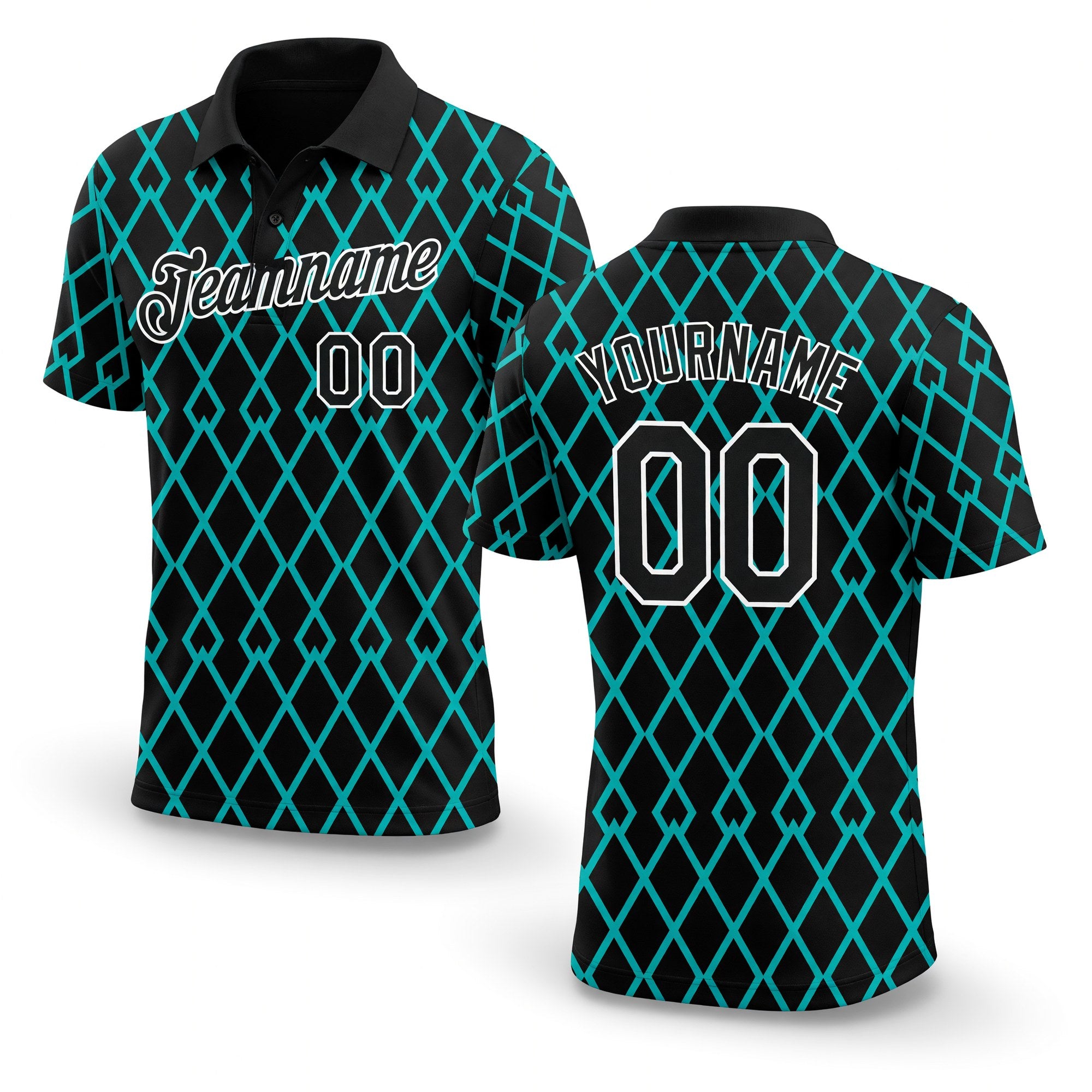 Custom Black Aqua-White 3D Esports Performance T-Shirt