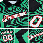 Custom Black Pea Green-Red 3D Esports Performance T-Shirt detail