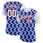 Custom White Dark Purple Powder Blue-Red 3D Esports Performance T-Shirt photo 1