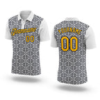 Custom White Gold Black-Navy 3D Esports Performance T-Shirt