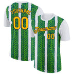 Custom White Gold Aurora Green Midnight Green-Navy 3D Esports Performance T-Shirt photo 1