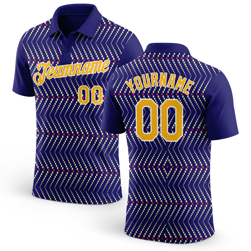 Custom Dark Purple Gold Cream Red-White 3D Esports Performance T-Shirt