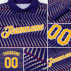 Custom Dark Purple Gold Cream Red-White 3D Esports Performance T-Shirt detail