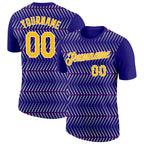 Custom Dark Purple Gold Cream Red-White 3D Esports Performance T-Shirt photo 1