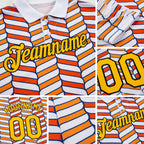 Custom White Gold Orange US Navy Blue-Black 3D Esports Performance T-Shirt detail