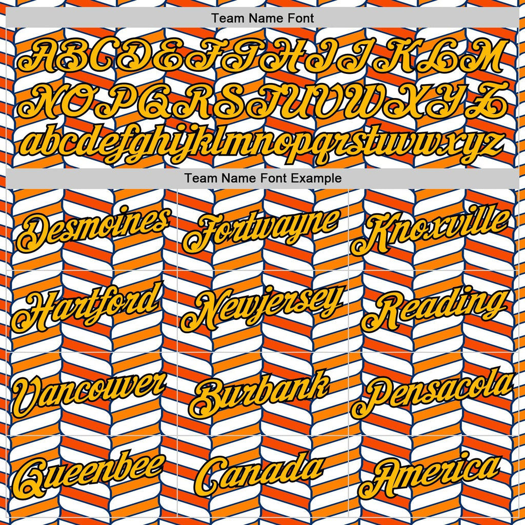 Custom White Gold Orange US Navy Blue-Black 3D Esports Performance T-Shirt photo 2