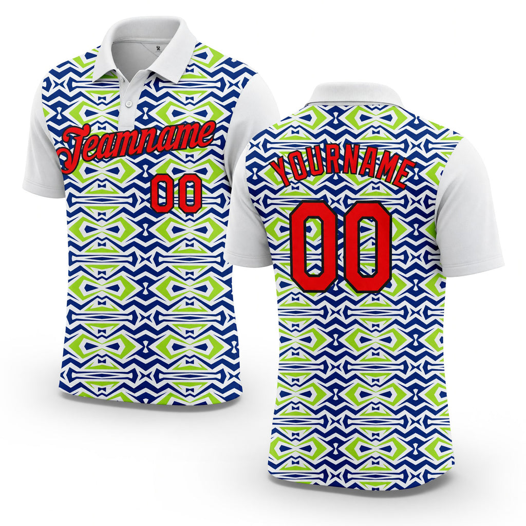 Custom White Fire Red US Navy Blue Aurora Green-Black 3D Esports Performance T-Shirt