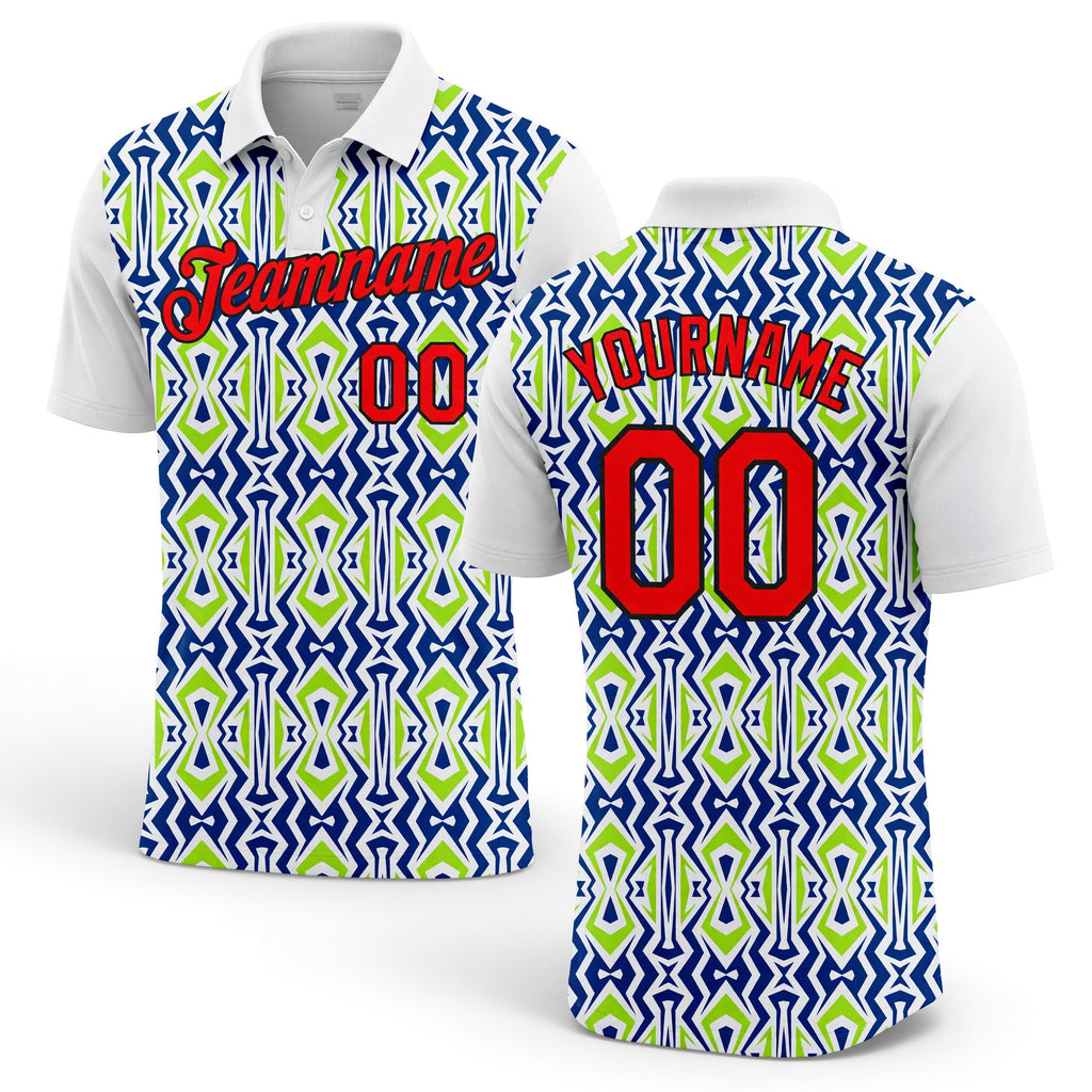 Custom White Fire Red US Navy Blue Aurora Green-Black 3D Esports Performance T-Shirt